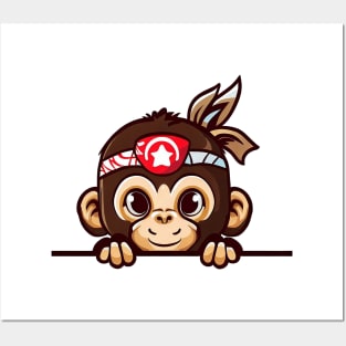 Sneaky japanese Monkey so cute Posters and Art